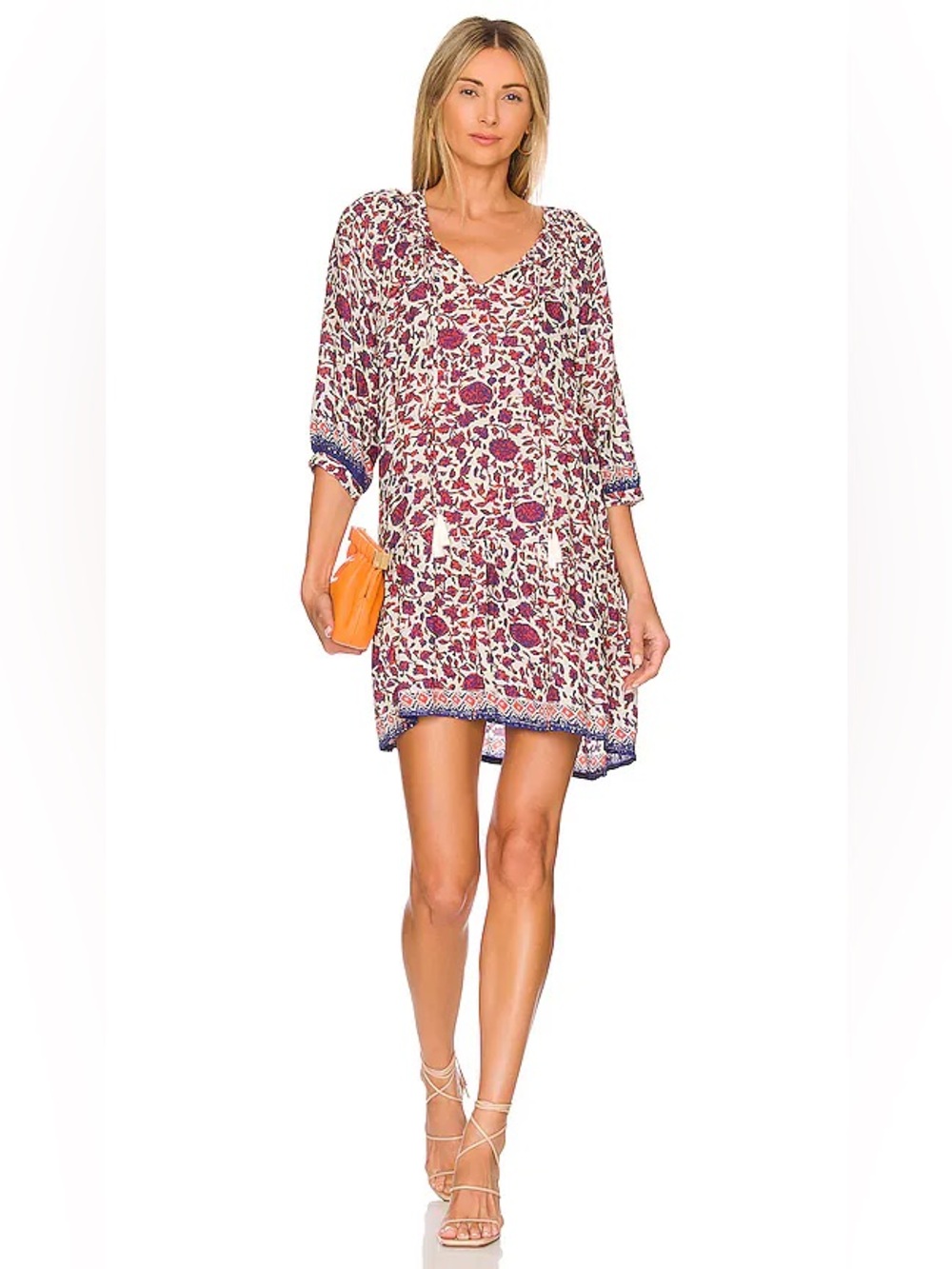 NATALIE MARTIN • Stevie mini dress bloom print lapis floral - size large